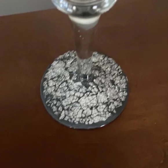 Tempered Glass Goblet Stemware Chrome/Silver 11.75 in - Picture 4 of 5